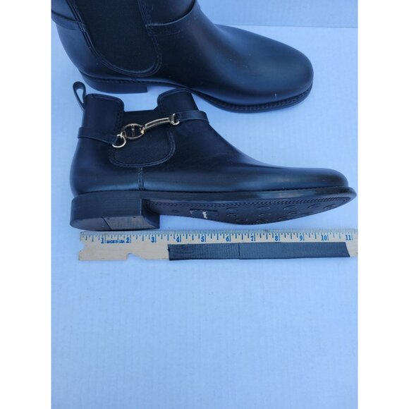 Henry Ferrera Chelsea Rain ANKLE Boots BOOTIES BLACK RUBBER WOMEN'S WOMAN'S 9 40 - Picture 8 of 16